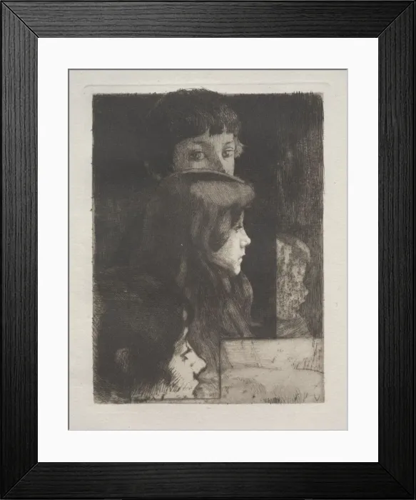 Framed Print : Study of Heads, 1899. Creator: Albert Besnard (French, 1849-1934) Framed Print : Study of Heads, 1899. Creator: Albert Besnard (French, 1849-1934)