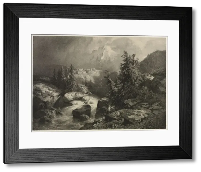 Framed Print : Storm in the Alps. Creator: Alexandre Calame (Swiss, 1810-1864) Framed Print : Storm in the Alps. Creator: Alexandre Calame (Swiss, 1810-1864)