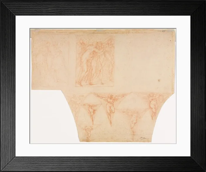 Framed Print : Studies for Christ Meeting His Mother... Studies of an Angel in a Pendentive (verso), 1599 / 1604 Framed Print : Studies for Christ Meeting His Mother... Studies of an Angel in a Pendentive (verso), 1599 / 1604