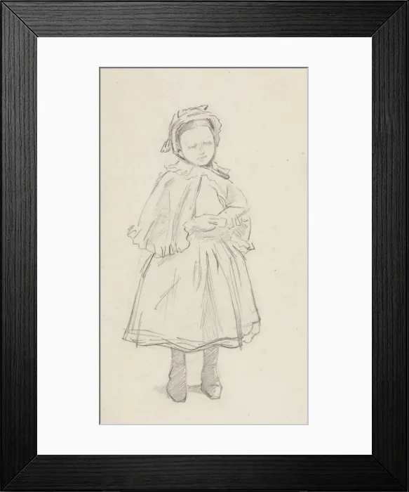 Framed Print : Study for a Little Girl. Creator: Charles Samuel Keene (British, 1823-1891) Framed Print : Study for a Little Girl. Creator: Charles Samuel Keene (British, 1823-1891)