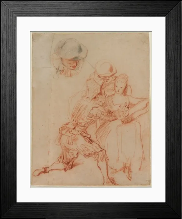 Framed Print : Study for The Romancer (Le Conteur), c. 1716. Creator: Jean Antoine Watteau (French Framed Print : Study for The Romancer (Le Conteur), c. 1716. Creator: Jean Antoine Watteau (French