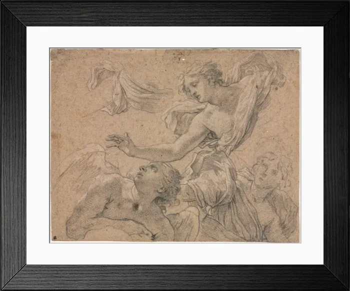 Framed Print : Studies of Angels (recto); Panthea before Cyrus? (verso), 1655-1660?. Creator: Michel Dorigny Framed Print : Studies of Angels (recto); Panthea before Cyrus? (verso), 1655-1660?. Creator: Michel Dorigny