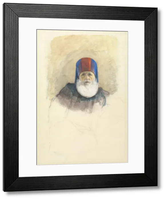 Framed Print : Study for Mehmet Ali Pasha, c. 1844. Creator: John Frederick Lewis (British, 1805-1876) Framed Print : Study for Mehmet Ali Pasha, c. 1844. Creator: John Frederick Lewis (British, 1805-1876)