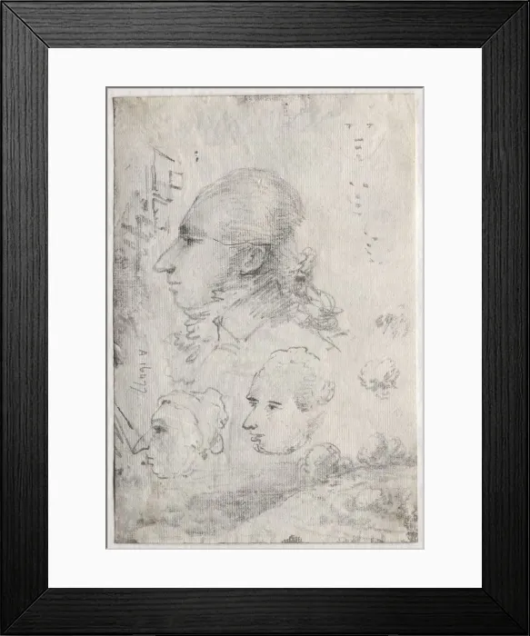 Framed Print : Studies of Heads (verso), c. 1820s(?). Creator: Thomas Monro (British, 1759-1833) Framed Print : Studies of Heads (verso), c. 1820s(?). Creator: Thomas Monro (British, 1759-1833)