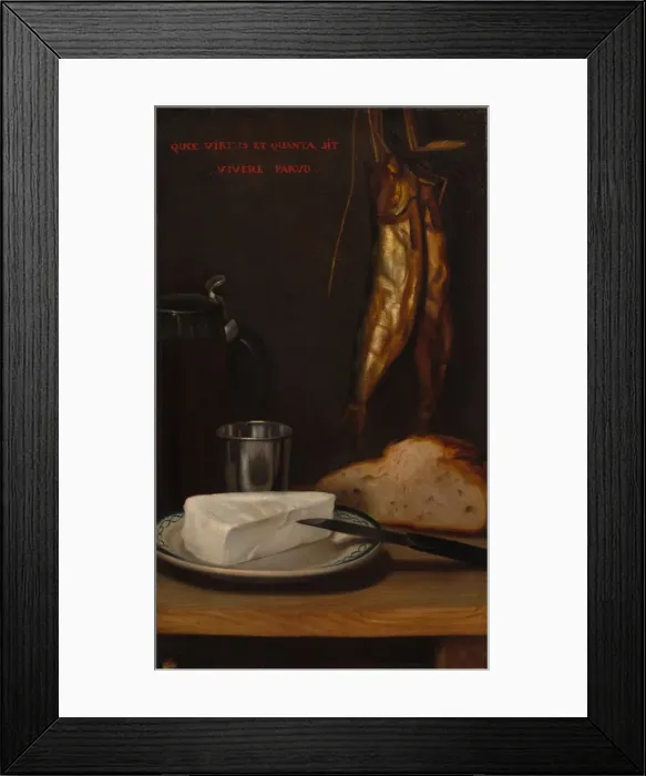 Framed Print : Still Life with Herring, Bread, and Cheese, 1858. Creator: Alexandre-Gabriel Decamps (French Framed Print : Still Life with Herring, Bread, and Cheese, 1858. Creator: Alexandre-Gabriel Decamps (French