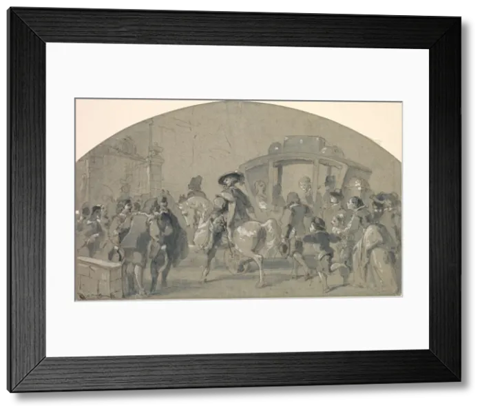 Framed Print : Street Scene (recto); Sketches (verso), c. 1848-49. Creator: Gustave Dore (French, 1832-1883) Framed Print : Street Scene (recto); Sketches (verso), c. 1848-49. Creator: Gustave Dore (French, 1832-1883)