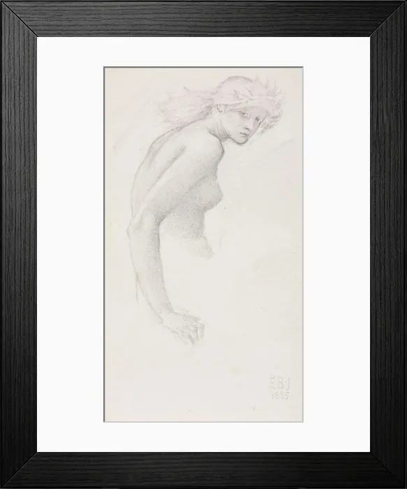 Framed Print : Study of a Female Figure, 1885. Creator: Edward Burne-Jones (British, 1833-1898) Framed Print : Study of a Female Figure, 1885. Creator: Edward Burne-Jones (British, 1833-1898)