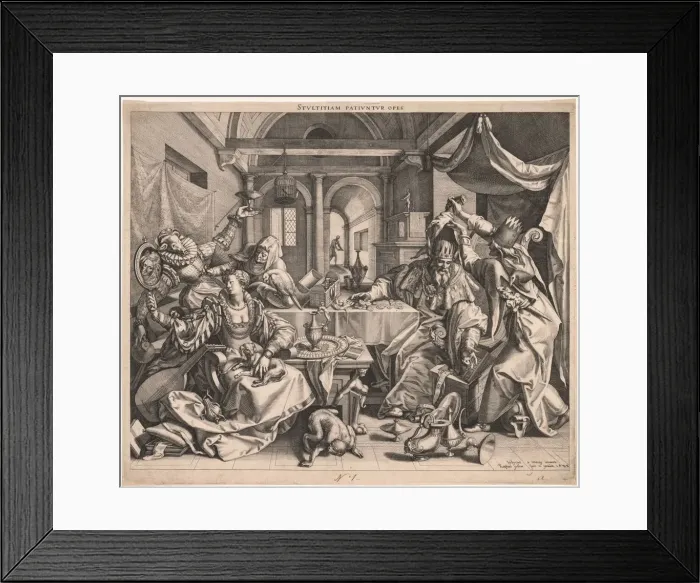 Framed Print : Stultitiam patiuntur opes (Wealth permits Stupidity), or, Allegory of Wealth, Lust Framed Print : Stultitiam patiuntur opes (Wealth permits Stupidity), or, Allegory of Wealth, Lust