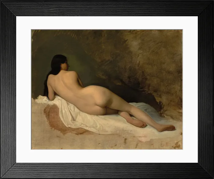 Framed Print : Study of a Reclining Nude, c. 1841. Creator: Isidore Pils (French, 1813 / 15-1875) Framed Print : Study of a Reclining Nude, c. 1841. Creator: Isidore Pils (French, 1813 / 15-1875)