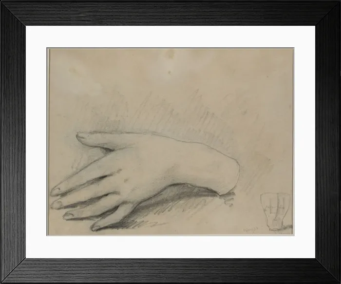 Framed Print : Study of a Womans Hand (verso), 1800s. Creator: Theodule Ribot (French, 1823-1891) Framed Print : Study of a Womans Hand (verso), 1800s. Creator: Theodule Ribot (French, 1823-1891)