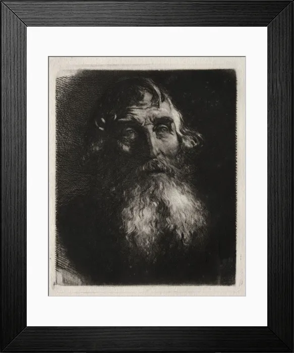 Framed Print : Study of an Old Mans Head. Creator: Hubert von Herkomer (British, 1849-1914) Framed Print : Study of an Old Mans Head. Creator: Hubert von Herkomer (British, 1849-1914)