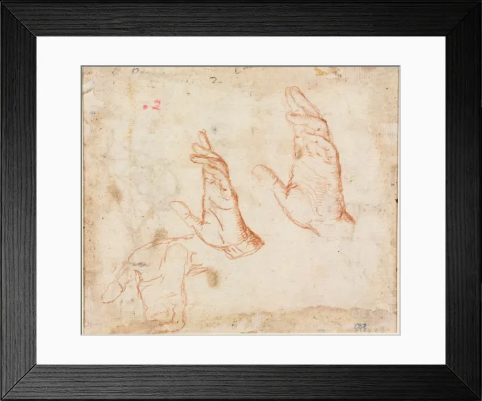 Framed Print : Study of Hands (verso), c. 1590. Creator: Camillo Procaccini (Italian, 1546-1629) Framed Print : Study of Hands (verso), c. 1590. Creator: Camillo Procaccini (Italian, 1546-1629)