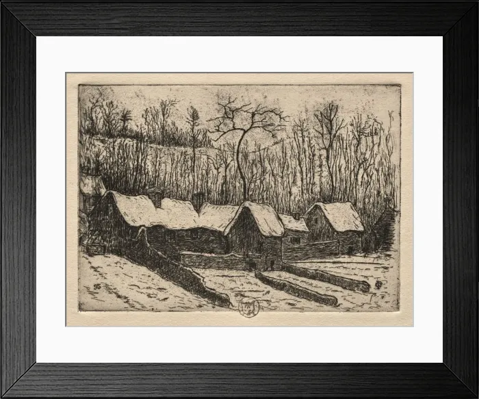 Framed Print : Six Etchings: The Thatched Bakery, Auvers, 1895. Creator: Paul Gachet (French, 1828-1909) Framed Print : Six Etchings: The Thatched Bakery, Auvers, 1895. Creator: Paul Gachet (French, 1828-1909)
