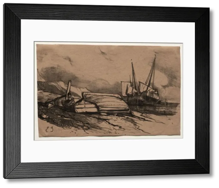 Framed Print : Six Marines, 1833. Creator: Eugene Isabey (French, 1803-1886) Framed Print : Six Marines, 1833. Creator: Eugene Isabey (French, 1803-1886)