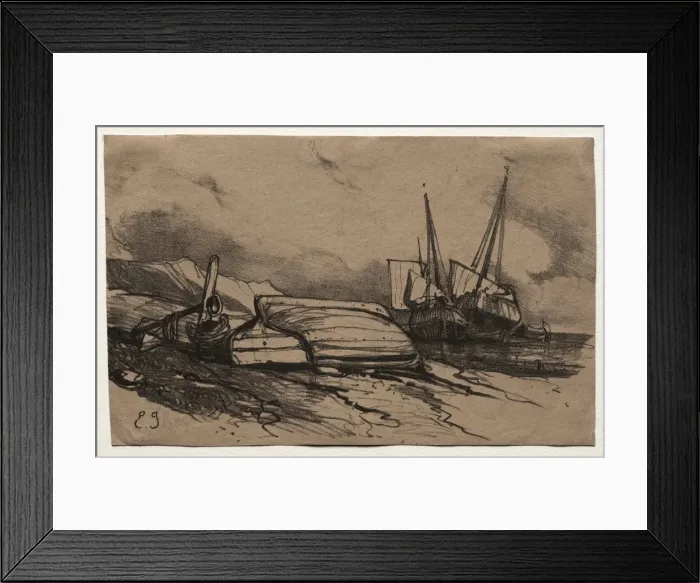 Framed Print : Six Marines: Couverture, Une Greve, 1833. Creator: Eugene Isabey (French, 1803-1886) Framed Print : Six Marines: Couverture, Une Greve, 1833. Creator: Eugene Isabey (French, 1803-1886)