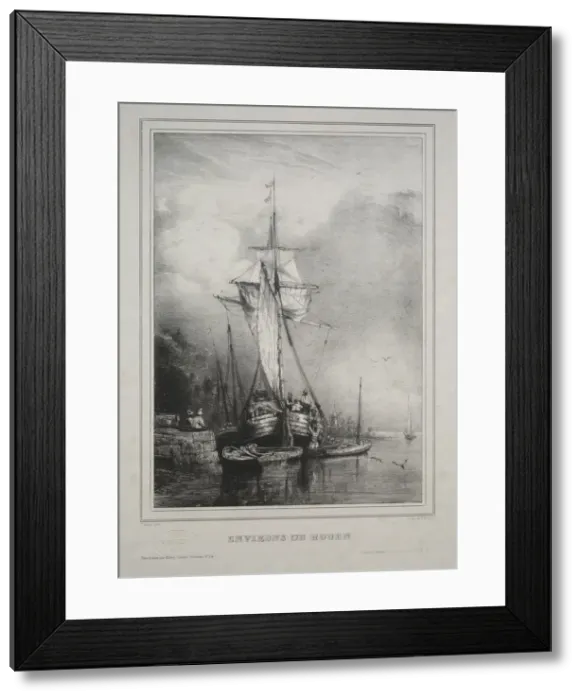 Framed Print : Six Marines: Environs of Rouen, France, 1832. Creator: Paul Hüet (French, 1803-1869) Framed Print : Six Marines: Environs of Rouen, France, 1832. Creator: Paul Hüet (French, 1803-1869)