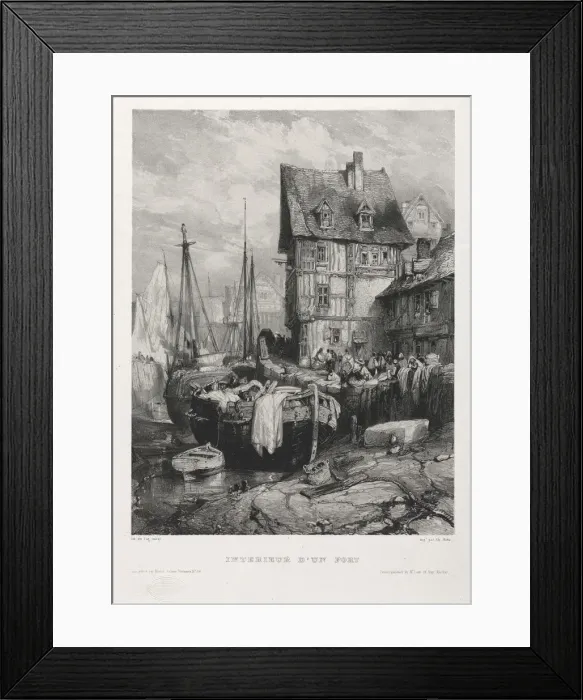 Framed Print : Six Marines: Interior of a Port, 1833. Creator: Eugene Isabey (French, 1803-1886); Morlot Framed Print : Six Marines: Interior of a Port, 1833. Creator: Eugene Isabey (French, 1803-1886); Morlot