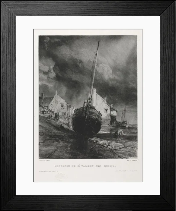 Framed Print : Six Marines: Souvenir Saint Valery-sur-Somme, 1833. Creator: Eugene Isabey (French Framed Print : Six Marines: Souvenir Saint Valery-sur-Somme, 1833. Creator: Eugene Isabey (French