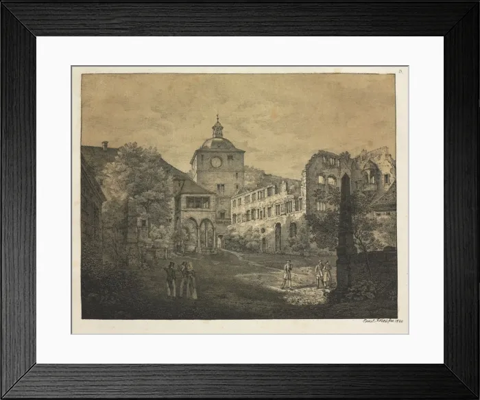 Framed Print : Six Views of Heidelberg Castle: Castle Terrace, 1820. Creator: Ernst Fries (German Framed Print : Six Views of Heidelberg Castle: Castle Terrace, 1820. Creator: Ernst Fries (German