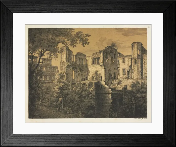 Framed Print : Six Views of Heidelberg Castle: Western Part, 1820. Creator: Ernst Fries (German Framed Print : Six Views of Heidelberg Castle: Western Part, 1820. Creator: Ernst Fries (German