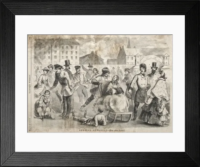 Framed Print : Skating at Boston, 1859. Creator: Winslow Homer (American, 1836-1910) Framed Print : Skating at Boston, 1859. Creator: Winslow Homer (American, 1836-1910)