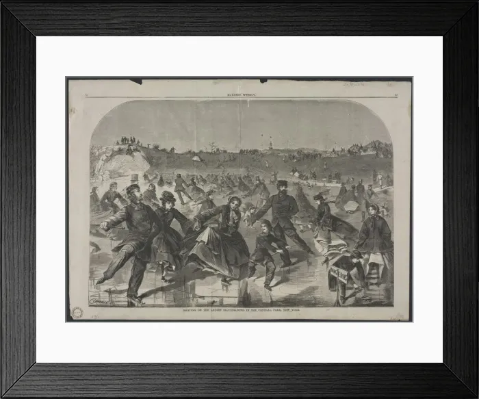 Framed Print : Skating on the Ladies Skating Pond in Central Park, New York, 1860. Creator: Winslow Homer Framed Print : Skating on the Ladies Skating Pond in Central Park, New York, 1860. Creator: Winslow Homer