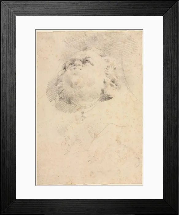 Framed Print : Sketch of a Heads after Giambolognas Neptune Fountain, c. 1654. Creator: Christophe Veyrier Framed Print : Sketch of a Heads after Giambolognas Neptune Fountain, c. 1654. Creator: Christophe Veyrier