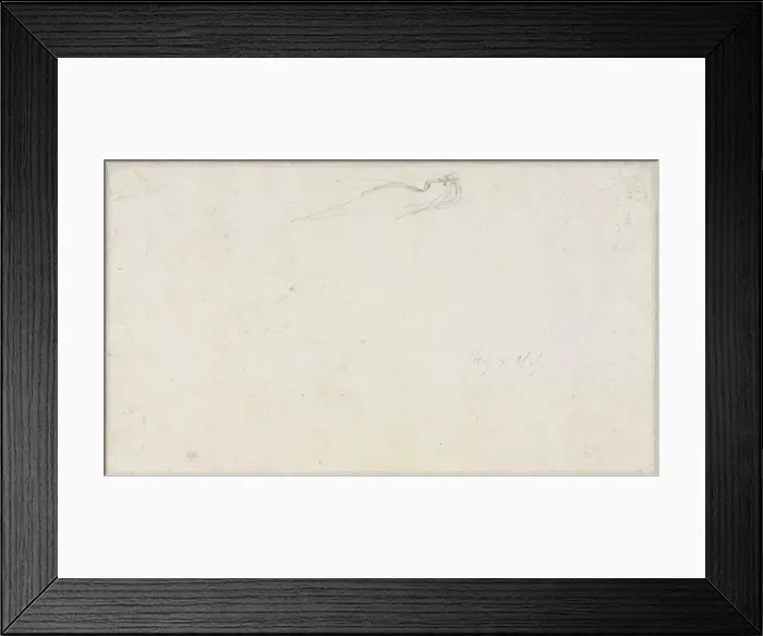 Framed Print : Sketch of a Sphinx [?] (verso), c. 1879-80. Creator: Luc-Olivier Merson (French, 1846-1920)