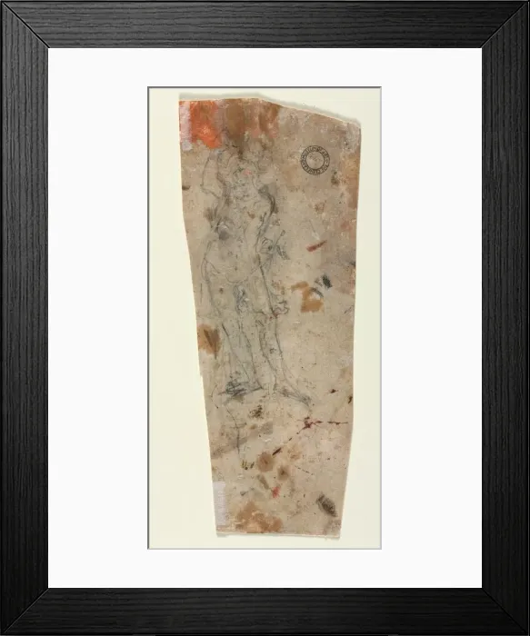 Framed Print : Sketch of an Armoured Male Figure, 1600s. Creator: Anonymous Framed Print : Sketch of an Armoured Male Figure, 1600s. Creator: Anonymous