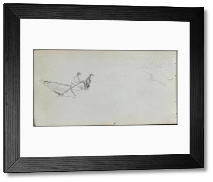 Framed Print : Sketchbook, page 04: Figures in a Boat. Creator: Ernest Meissonier (French, 1815-1891) Framed Print : Sketchbook, page 04: Figures in a Boat. Creator: Ernest Meissonier (French, 1815-1891)