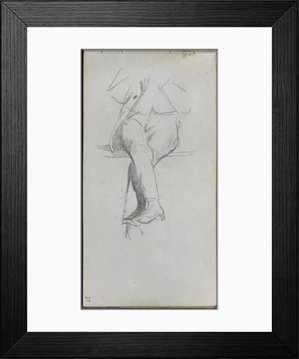 Framed Print : Sketchbook, page 37: Figure Study, crossed legs. Creator: Ernest Meissonier (French, 1815-1891) Framed Print : Sketchbook, page 37: Figure Study, crossed legs. Creator: Ernest Meissonier (French, 1815-1891)