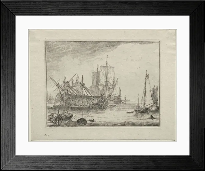 Framed Print : Ships Under Repair, 1701. Creator: Ludolf Backhuysen (Dutch, 1631-1708); Ludolf Backhuysen (Dutch Framed Print : Ships Under Repair, 1701. Creator: Ludolf Backhuysen (Dutch, 1631-1708); Ludolf Backhuysen (Dutch