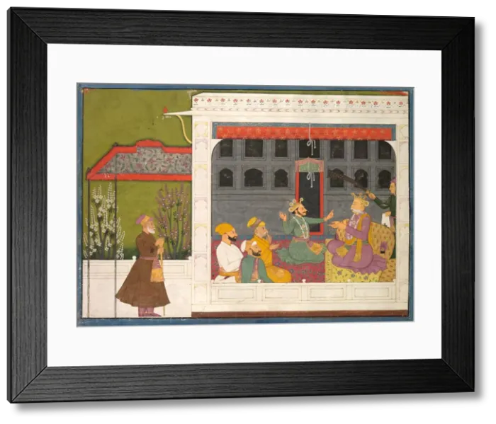 Framed Print : Shispul Arguing with Rukminis Father, Bhishmaka, page from a Rukmini Mangal series, c Framed Print : Shispul Arguing with Rukminis Father, Bhishmaka, page from a Rukmini Mangal series, c