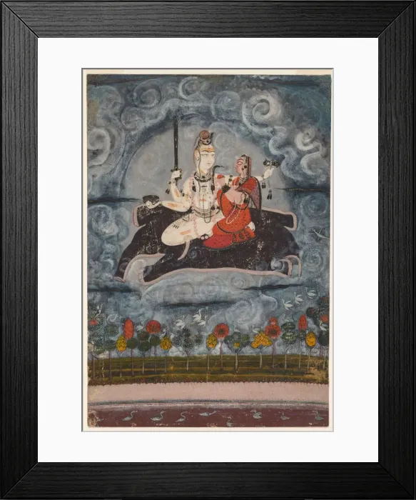 Framed Print : Shiva and Devi on Gajasuras Hide, c. 1675-1680. Creator: Unknown Framed Print : Shiva and Devi on Gajasuras Hide, c. 1675-1680. Creator: Unknown