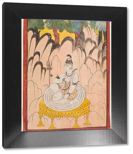 Shiva seated on a Throne in a landscape, c. 1760. Creator: Unknown