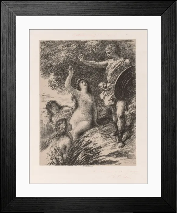 Framed Print : Siegfried and the Daughters of the Rhine, c. 1880. Creator: Henri Fantin-Latour (French Framed Print : Siegfried and the Daughters of the Rhine, c. 1880. Creator: Henri Fantin-Latour (French