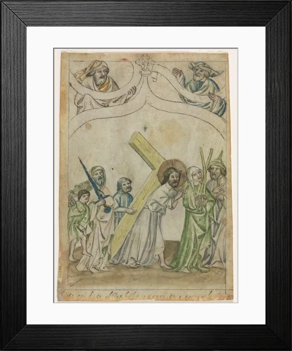 Framed Print : Single Leaf from a Biblia Pauperum : Christ Crowned with Thorns, c. 1410 Framed Print : Single Leaf from a Biblia Pauperum : Christ Crowned with Thorns, c. 1410