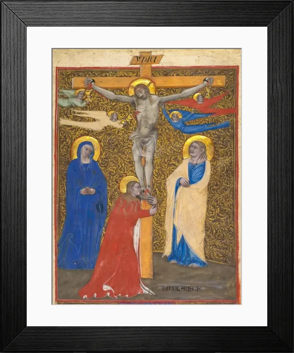 Framed Print : Single Leaf from a Missal: The Crucifixion, c. 1390. Creator: Nicolo da Bologna (Italian, c Framed Print : Single Leaf from a Missal: The Crucifixion, c. 1390. Creator: Nicolo da Bologna (Italian, c