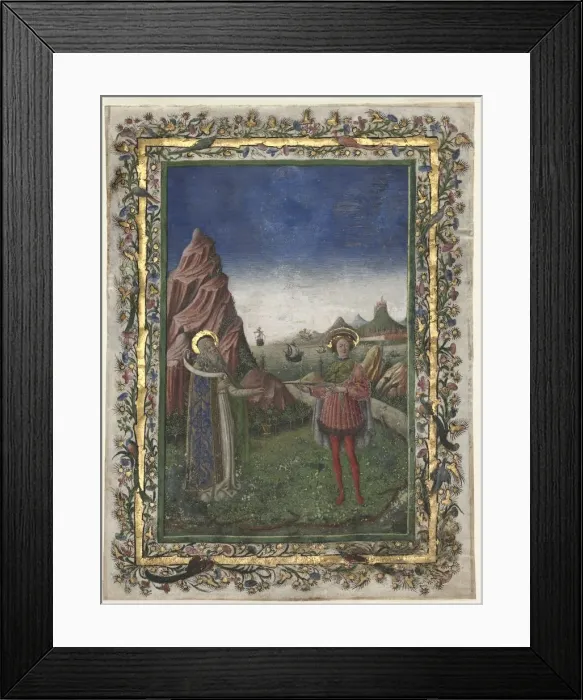 Framed Print : Single Leaf from a Missal: Two Male Saints, late 1400s. Creator: Unknown Framed Print : Single Leaf from a Missal: Two Male Saints, late 1400s. Creator: Unknown