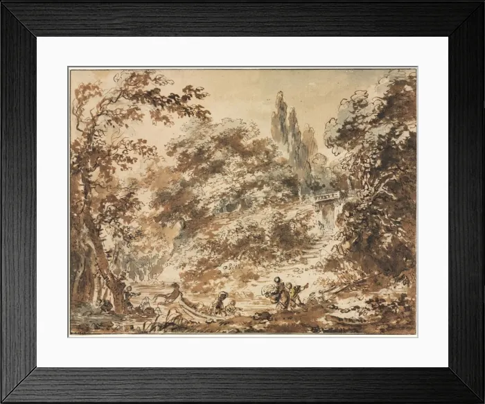 Framed Print : Scene in a Park, c. 1760. Creator: Jean-Honore Fragonard (French, 1732-1806) Framed Print : Scene in a Park, c. 1760. Creator: Jean-Honore Fragonard (French, 1732-1806)
