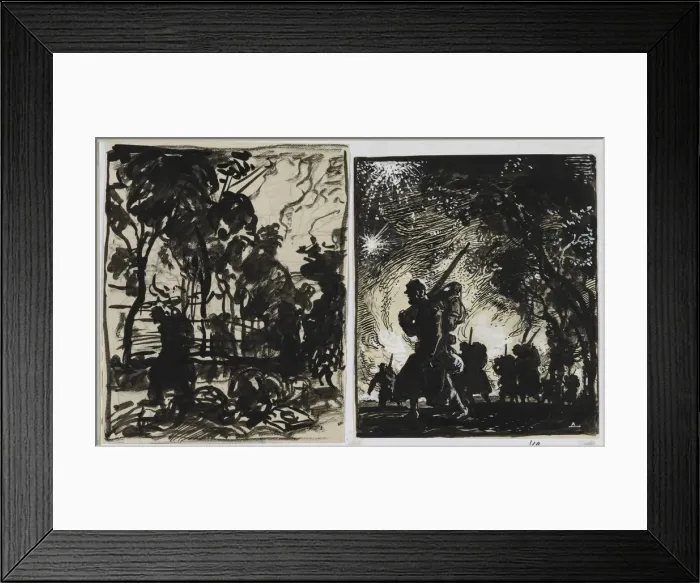 Framed Print : Scene nocturne; patrouille a la lisiere dun bois, 1914 Framed Print : Scene nocturne; patrouille a la lisiere dun bois, 1914