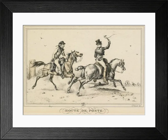 Framed Print : Scenes of Daily Life, Roads and Paths: Mail Route... 1817. Creator: Carle Vernet (French Framed Print : Scenes of Daily Life, Roads and Paths: Mail Route... 1817. Creator: Carle Vernet (French
