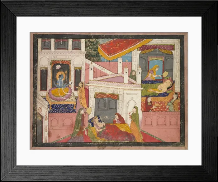 Framed Print : Scenes from the Birth of Krishna, c. 1840. Creator: Unknown Framed Print : Scenes from the Birth of Krishna, c. 1840. Creator: Unknown