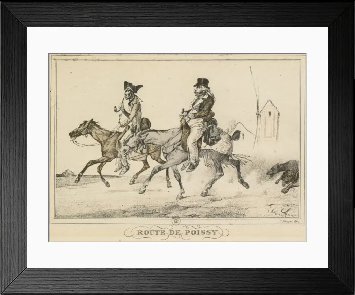 Framed Print : Scenes of Daily Life, Roads and Paths: Road to Poissy... 1816. Creator: Carle Vernet (French Framed Print : Scenes of Daily Life, Roads and Paths: Road to Poissy... 1816. Creator: Carle Vernet (French