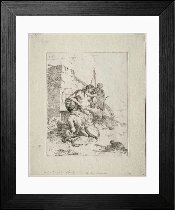 Framed Print : Scherzi: Satyr Family with the Obelisk. Creator: Giovanni Battista Tiepolo (Italian, 1696-1770) Framed Print : Scherzi: Satyr Family with the Obelisk. Creator: Giovanni Battista Tiepolo (Italian, 1696-1770)