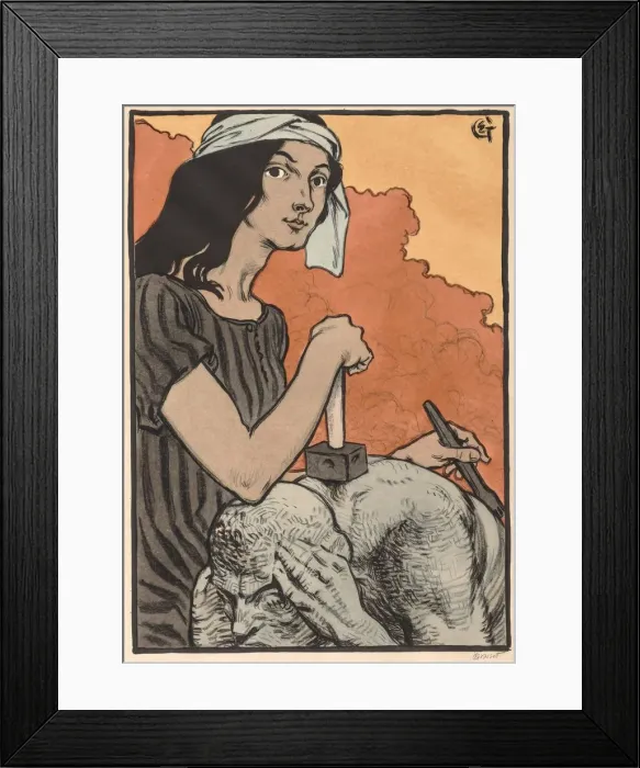 Framed Print : Sculptress, 1897. Creator: Eugene Grasset (French, 1841-1917) Framed Print : Sculptress, 1897. Creator: Eugene Grasset (French, 1841-1917)