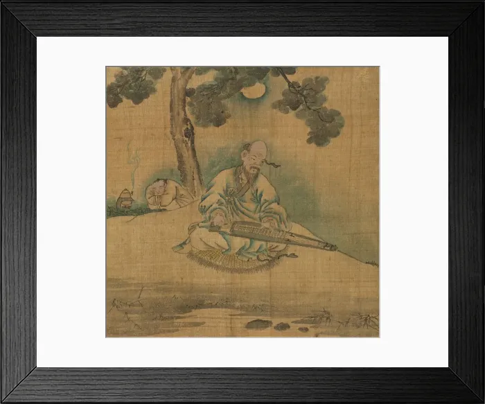 Framed Print : Scholar Playing a Qin, 1800s. Creator: Unknown Framed Print : Scholar Playing a Qin, 1800s. Creator: Unknown