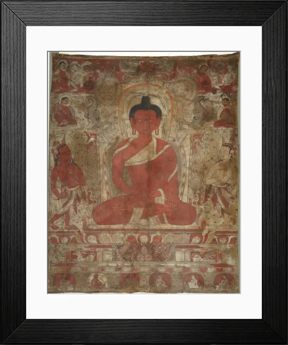 Framed Print : Seated Amitabha with Attendants, c. 1100s. Creator: Unknown Framed Print : Seated Amitabha with Attendants, c. 1100s. Creator: Unknown