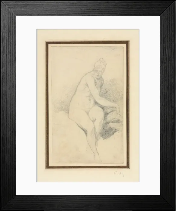 Framed Print : Seated Nude. Creator: William Etty (British, 1787-1849) Framed Print : Seated Nude. Creator: William Etty (British, 1787-1849)