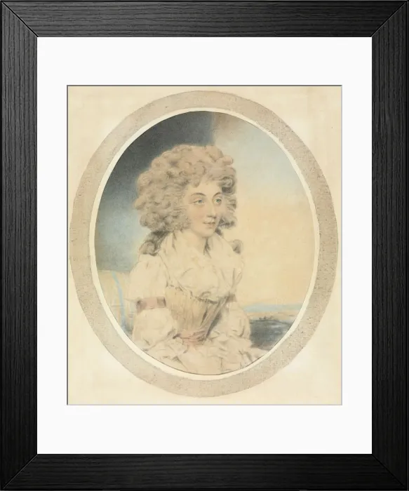 Framed Print : Seated Young Lady Facing Right. Creator: John Downman (British, 1750-1824) Framed Print : Seated Young Lady Facing Right. Creator: John Downman (British, 1750-1824)